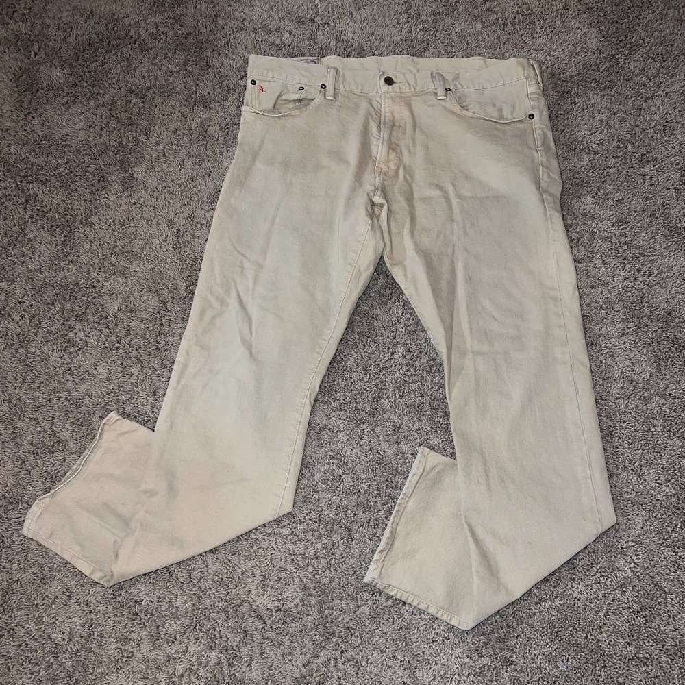 Polo Ralph Lauren Men's 40x32 Jean Pants Flat Front Slim Khaki Denim Jeans